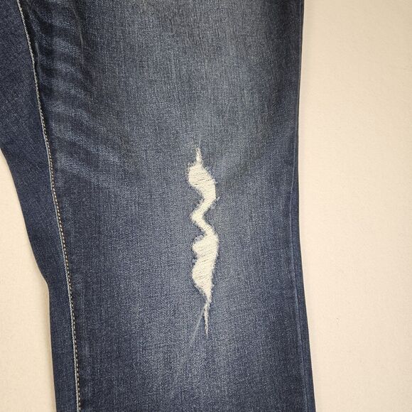 A.N.A Plus Size High Rise Distressed Raw Hem Skinny Jeans 24W Jeggings Stretch - Picture 12 of 16